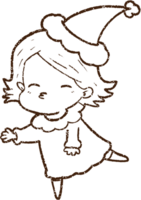 dibujo de carboncillo de mujer de navidad png