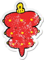 distressed sticker of a cartoon christmas decoration png