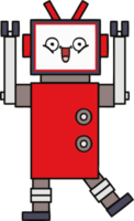 linda dibujos animados de un contento robot png