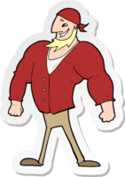 sticker of a cartoon manly sailor man png