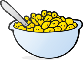 hand drawn cartoon bowl of cereal png