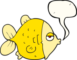 mano dibujado habla burbuja dibujos animados gracioso pescado png