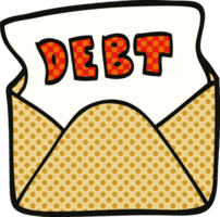 comic book style cartoon debt letter png