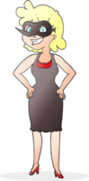 hand drawn cartoon woman wearing mask png