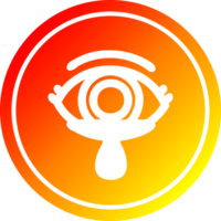 mystic eye crying blood circular icon with warm gradient finish png