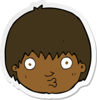 sticker of a cartoon curious boy png