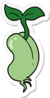 sticker of a cartoon sprouting seed png