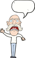 cartoon angry old man with speech bubble png