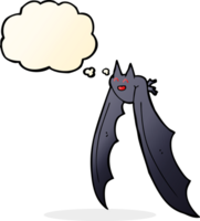 cartoon flying bat with thought bubble png