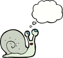 escargot de dessin animé avec bulle de pensée png