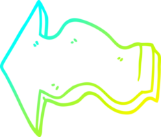cold gradient line drawing of a cartoon pointing arrow png