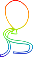 rainbow gradient line drawing of a cartoon ballon with string png