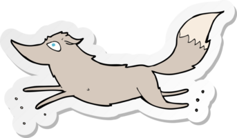 sticker van een rennende cartoonwolf png