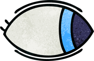 retro grunge texture cartoon of a eye looking to one side png