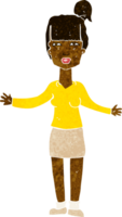 cartoon woman shrugging shoulders png