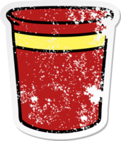 adesivo angosciato di un eccentrico vaso per piante da cartone animato disegnato a mano png