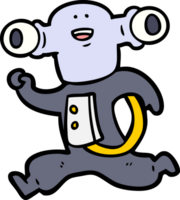 friendly cartoon alien running png