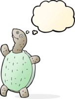 cartoon happy turtle with thought bubble png