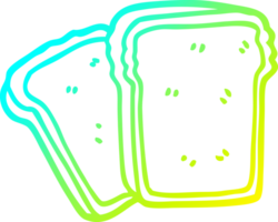 cold gradient line drawing of a cartoon toast png