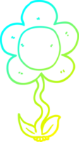 cold gradient line drawing of a cartoon flower png