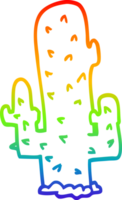 Regenbogen Gradient Linie Zeichnung von ein Karikatur Kaktus png
