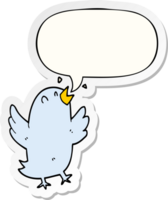 tekenfilm vogel het zingen met toespraak bubbel sticker png