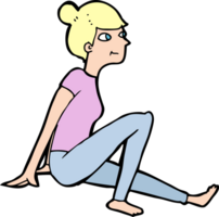 cartoon woman sitting png