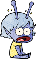 cartoon shocked alien girl png