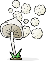mão desenhado desenho animado cogumelo png
