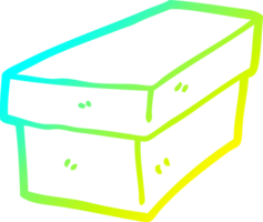 cold gradient line drawing of a cartoon cardboard box png