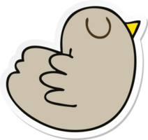 adesivo de um pássaro de desenho animado desenhado à mão peculiar png