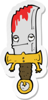 sticker of a bloody knife cartoon character png