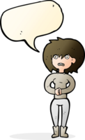 cartoon worried woman with speech bubble png