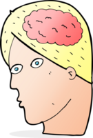 cartoon head with brain symbol png