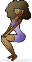 cartoon sitting woman in dress png