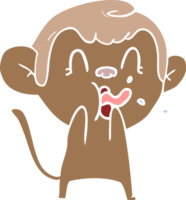 crazy flat color style cartoon monkey png