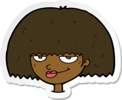 sticker of a cartoon mean female face png