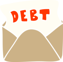 flat color illustration cartoon debt letter png