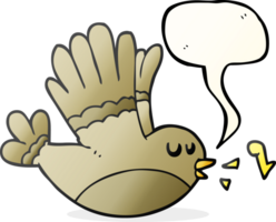 hand drawn speech bubble cartoon singing bird png