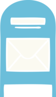 flat color retro cartoon of a mail box png