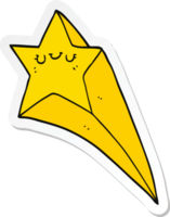 sticker of a cartoon shooting star png