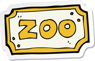 autocollant d'un signe de zoo de dessin animé png
