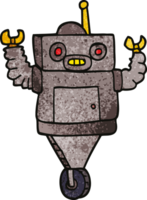 robot de griffonnage de dessin animé png