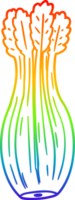 rainbow gradient line drawing of a cartoon vegetable png