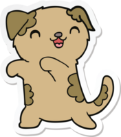sticker of a cute cartoon puppy png