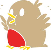 flache farbartkarikatur aufgeregtes robin png