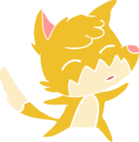 raposa de desenho animado de estilo de cor plana png