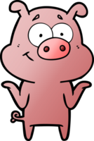 cochon dessin animé heureux png