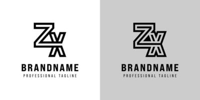 Letters ZX Monogram Logo, suitable for any business with ZX or XZ initials vector