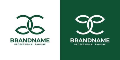 Letter GG or EE Monogram Leaf Logo, suitable for any business related to leaf with letter GG or EE vector